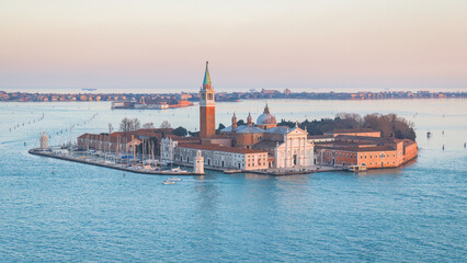 San Giorgio Maggiore island of Venice at sunset, Italy, Europe.
