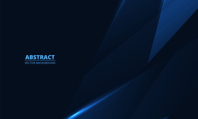 Dark blue abstract background with geometric diagonal shapes. Blue trendy modern abstract background for corporate banner, business, brochure, cover or poster. Vector illustration