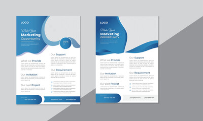 Fototapeta na wymiar Corporate business, flyer or brochure template design set, abstract business flyer, vector template design or business poster template design.