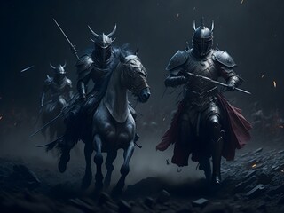 This AI-generated concept immerses viewers in the thrilling and chaotic world of a medieval battle