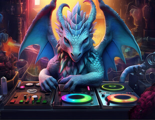 dj in action with dragon