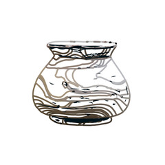 Color sketch of a ceramic jar with transparent background