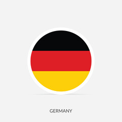 Germany round flag icon with shadow.
