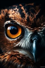 Owl eye closeup
