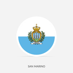 San Marino round flag icon with shadow.