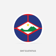Sint Eustatius round flag icon with shadow.