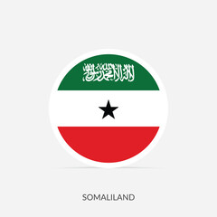 Somaliland round flag icon with shadow.