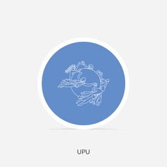 UPU round flag icon with shadow.