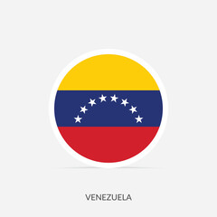 Venezuela round flag icon with shadow.