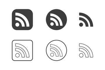 Wifi icon design 6 variations. Isolated on white background.