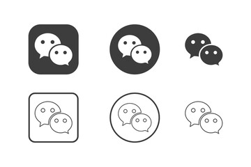 Chat message icon design 6 variations. Isolated on white background.