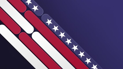 Happy 4th of July! 4th of July Holiday USA Flag Colorful Lines Abstract Decoration Background Loop. USA Independence Day Celebration Holiday. United States of America National Holiday Event. USA Flag - Powered by Adobe