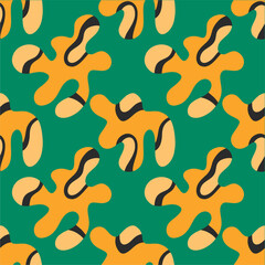 Trendy vector seamless pattern, abstract shapes. Hand drawn modern shapes for postcards, printing on clothes. Flat design, cartoon.