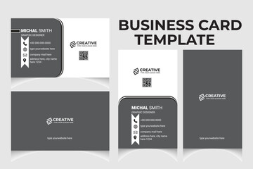 Clean and creative professional business card template design with portrait and landscape orientation. Modern or business card horizontal and vertical layout.
