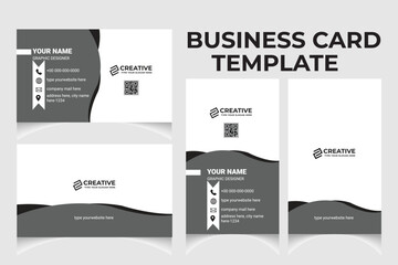 Clean and creative professional business card template design with portrait and landscape orientation. Modern or business card horizontal and vertical layout.