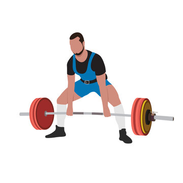 Powerlifter or deadlifting  champion lifting flat style vector image
