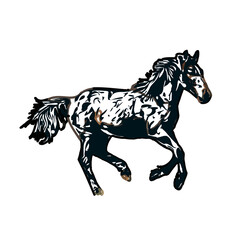Color sketch of a horse with transparent background
