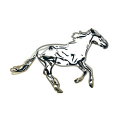 Color sketch of a horse with transparent background