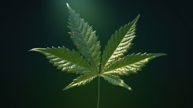 close up of hemp leaf HD 8K wallpaper Stock Photographic Image