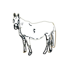 Color sketch of a horse with transparent background