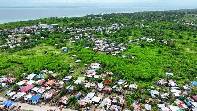 Aerial shot of the small Olango Island just off the coast of Cebu City Philippines.