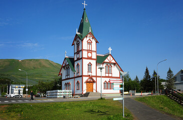The church in Husavik, northern Iceland