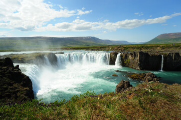 The spectacular Godafoss waterfall in northern Iceland