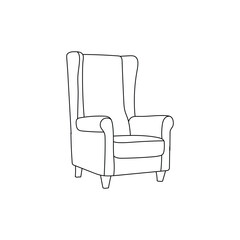 Chair icon simple design template, Minimalism Design Interior Furniture Logo