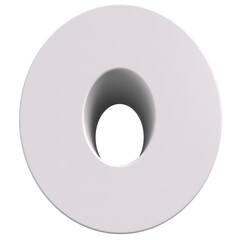 3d white number 0