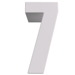 3d white number 7