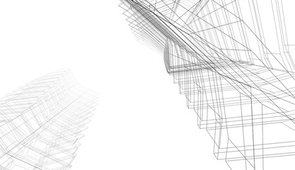 Modern architecture 3d illustration 3d rendering 