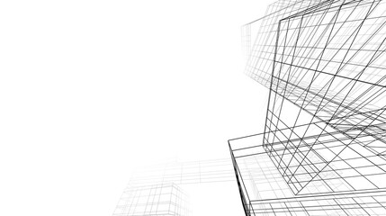 Modern architecture 3d illustration 3d rendering 