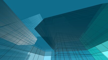Obraz na płótnie Canvas Modern architecture 3d illustration 3d rendering 