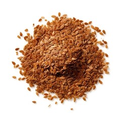 Flax seed meal white background