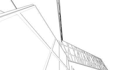 Fototapeta premium Modern architecture 3d illustration 