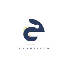 Chameleon logo vector with modern idea concept