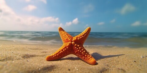 Fototapeta na wymiar AI Generated. AI Generative. Sea navy nautical marine starfish beach island sand ocean vacation relax sun vibe. Graphic Art