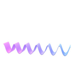 3d object shape wave ribbon metal geometric. Realistic glossy pink and lilac gradient template decorative design illustration. Minimalist bright mockup isolated transparent png