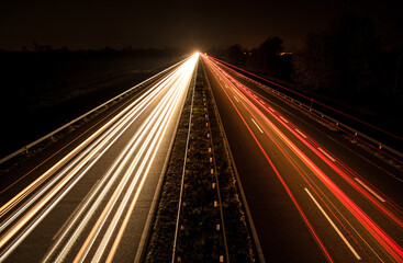 Fototapeta na wymiar evening highway with long exposure at dark