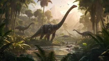 Afwasbaar Fotobehang Dinosaurus Long time ago - dinosaur