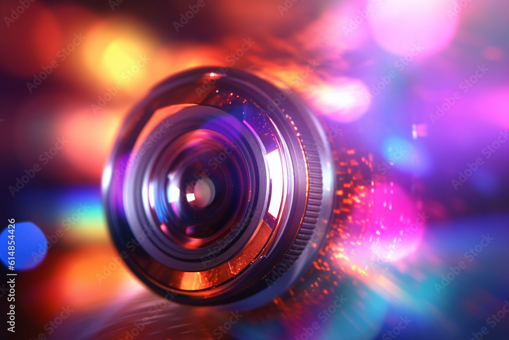 Leinwandbilder an abstract photograph of light passing through a camera lens, creating beautiful lens flare and bok