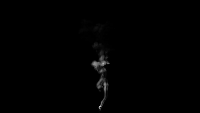 white smoke on black background 4k animation 30fps
