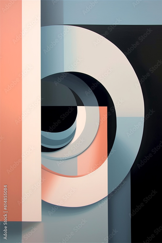 Aufkleber A minimalist abstract painting with clean lines and a limited color palette, evoking a sense of clarity and purity in its depiction of energy.  Generative AI technology.
