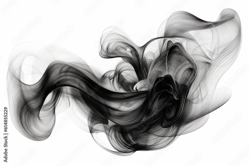 Poster a series of abstract ink drawings of an object, using flowing lines and organic forms to capture its