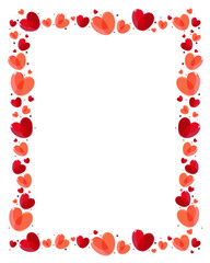 A rectangular frame of red hearts. Love. Valentine's Day. 