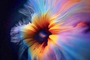 Abstract concept design of space forming through an iris, background art.