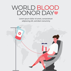 World blood donor day social media post vector illustration 