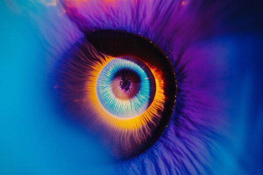 Abstract concept design of space forming through an iris, background art.