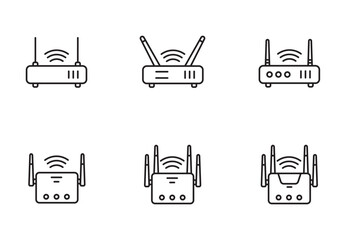 router icon wi-fi, wireless, internet for app web logo banner poster icon - Vector File