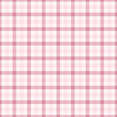 Gingham seamless pattern. Pink background texture. Checked tweed plaid repeating wallpaper. Fabric design.